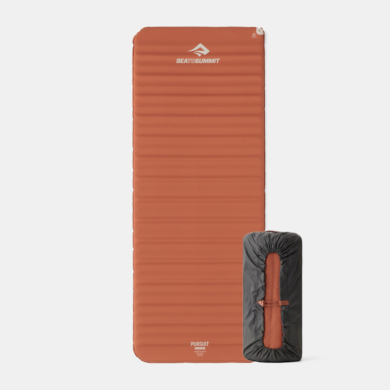 씨투써밋 퍼수트 와이드 사각 자충 에어 매트 레귤러, 5cm, 선셋오렌지