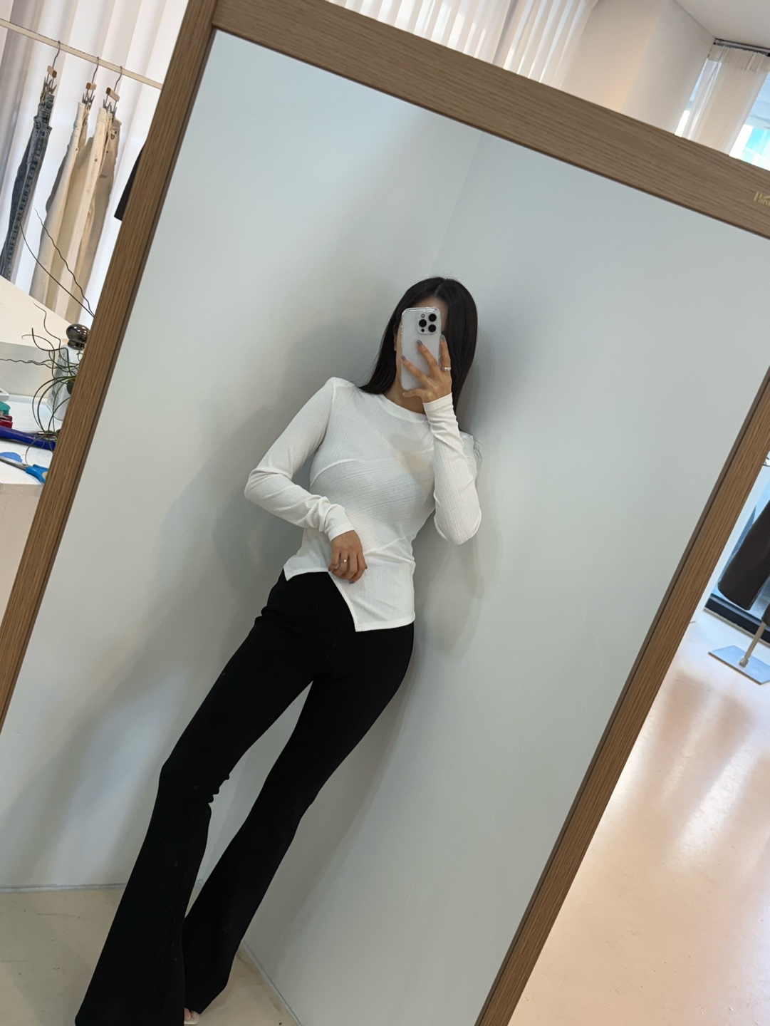 (당일배송) 매그놀리아 앤드 부츠컷 트임 레깅스 밴딩 팬츠 상세 이미지 15