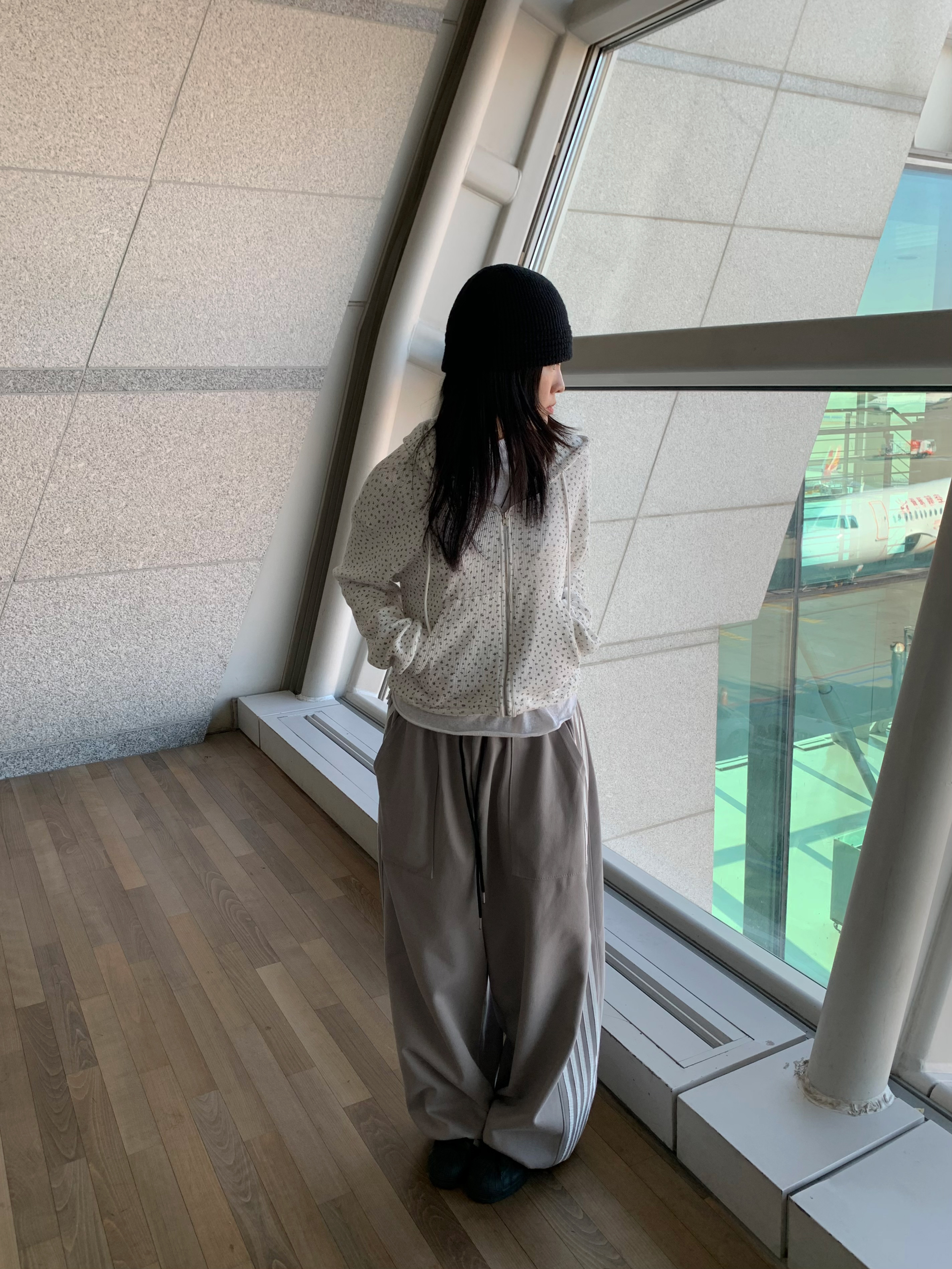 [주문폭주]루즈핏 와플 플라워 후드집업 상세 이미지 12