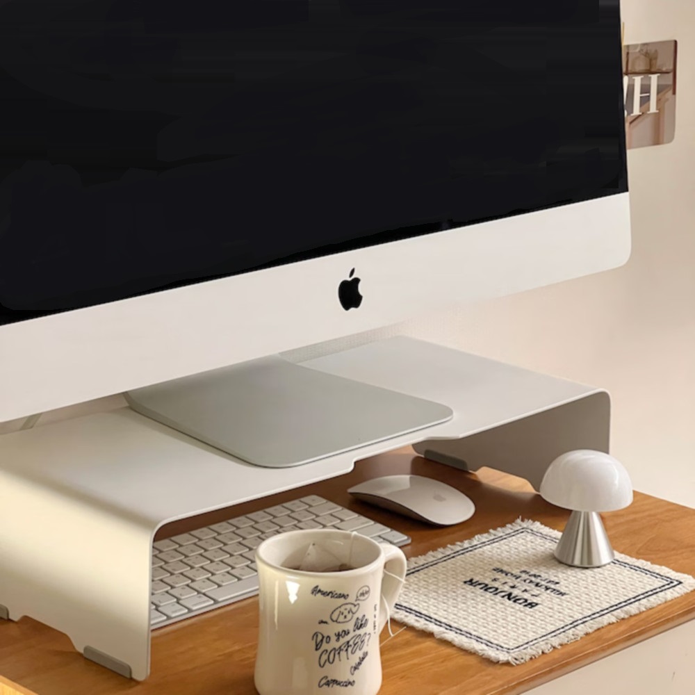 일렉싱크 높은 아이맥 모니터 받침대 스탠드 선반 470mm, 화이트
