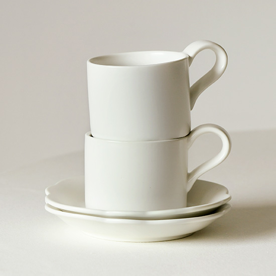 에라토 브리엔 라떼잔 카페 커피잔&잔받침 2인 4P 선물세트