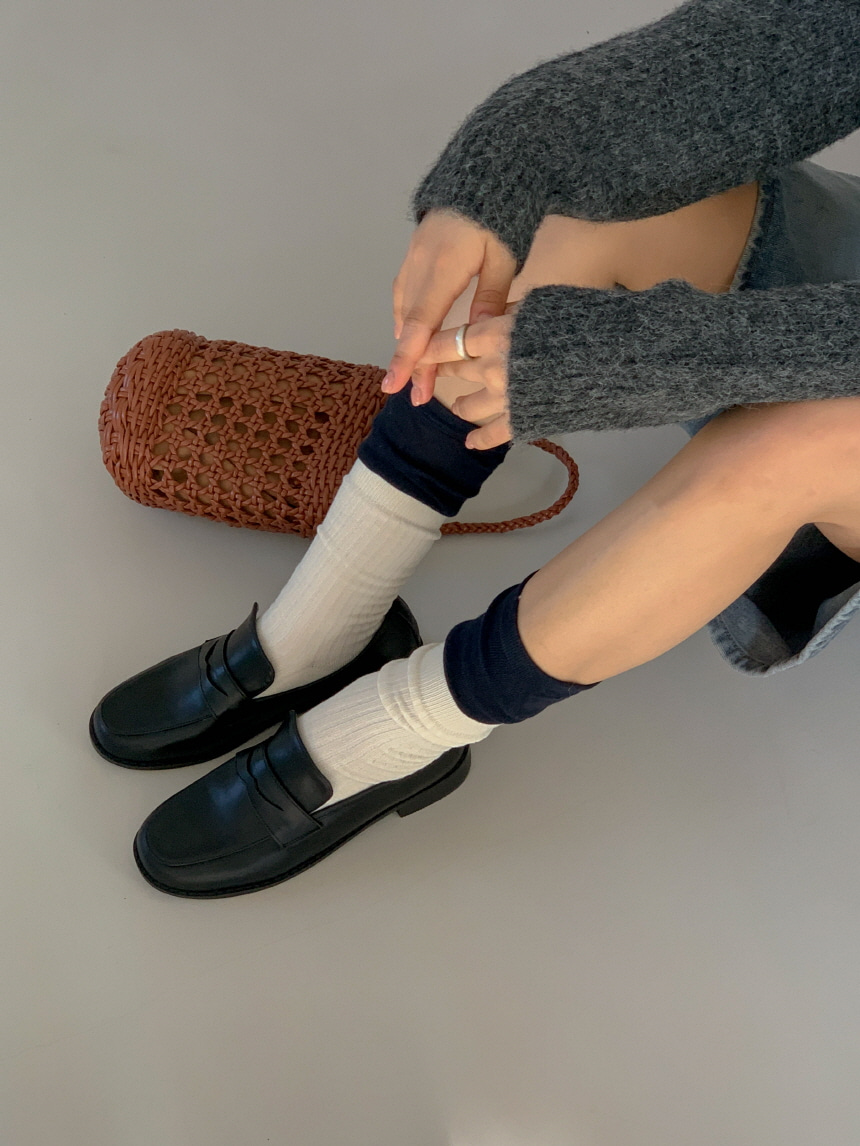 페니 로퍼 발편한 여성 단화 둥근코 3cm 블랙 실버 상세 이미지 12