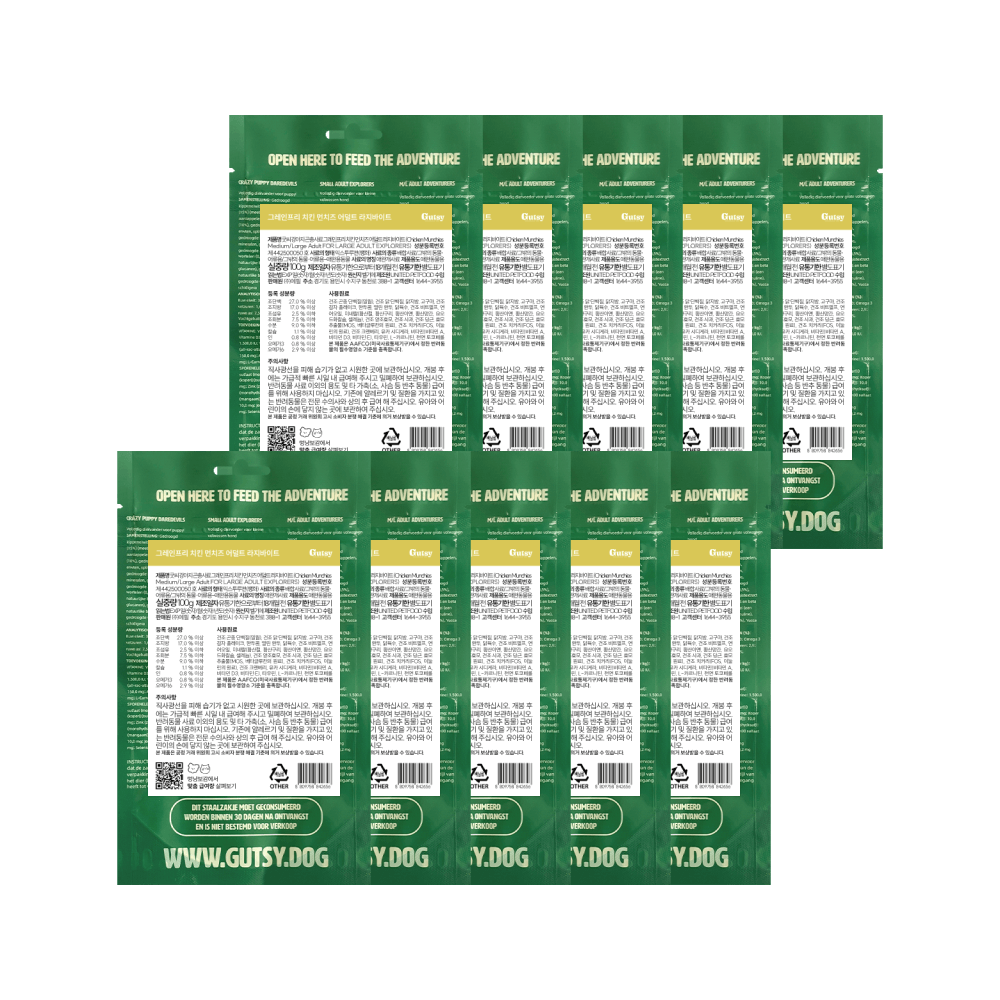 굿씨 라지 그레인프리 치킨 먼치즈 중형견 대형견사료 어덜트, 100g, 10개