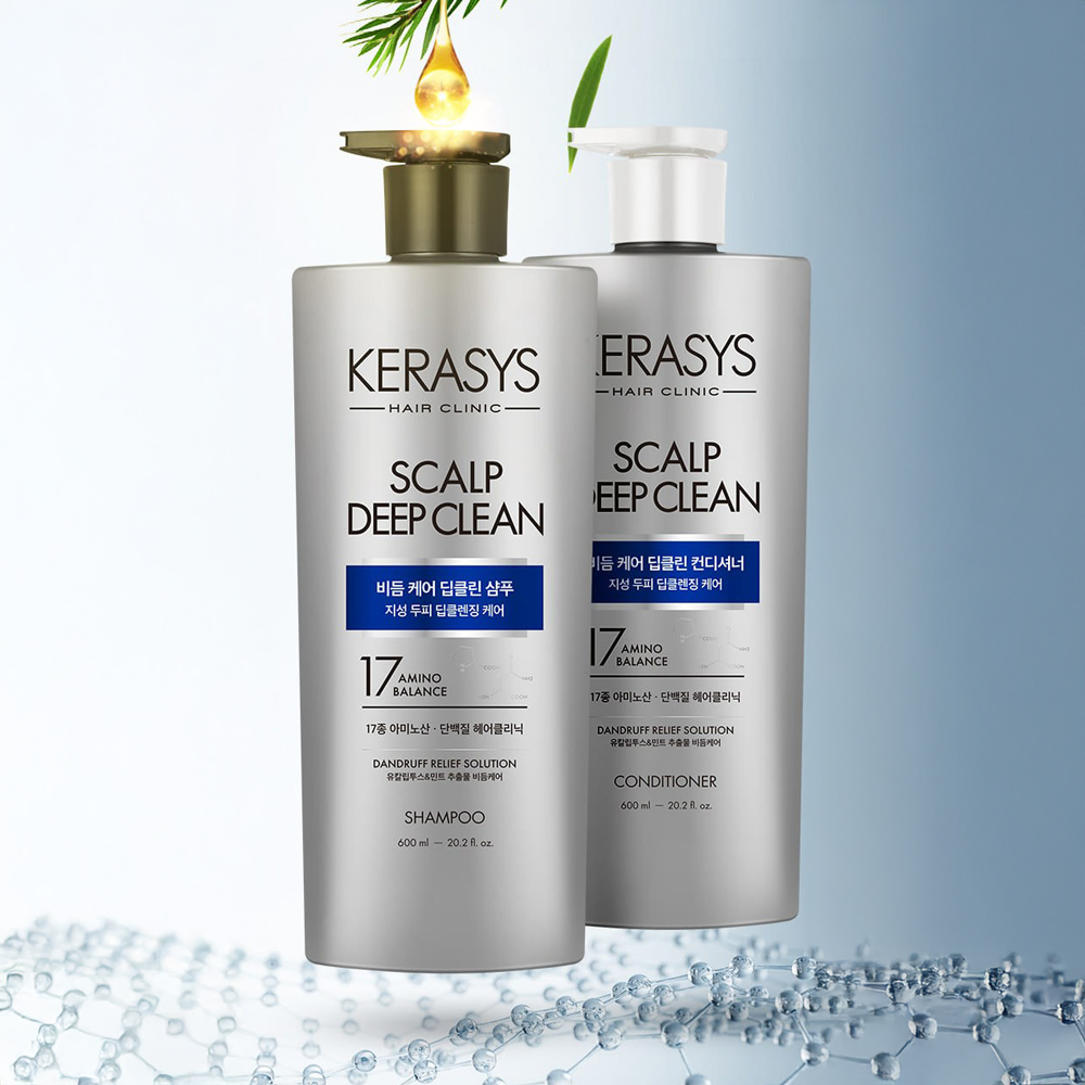 케라시스 클리닉 비듬케어 딥클린 600ml 샴푸 1개+컨디셔너 1개