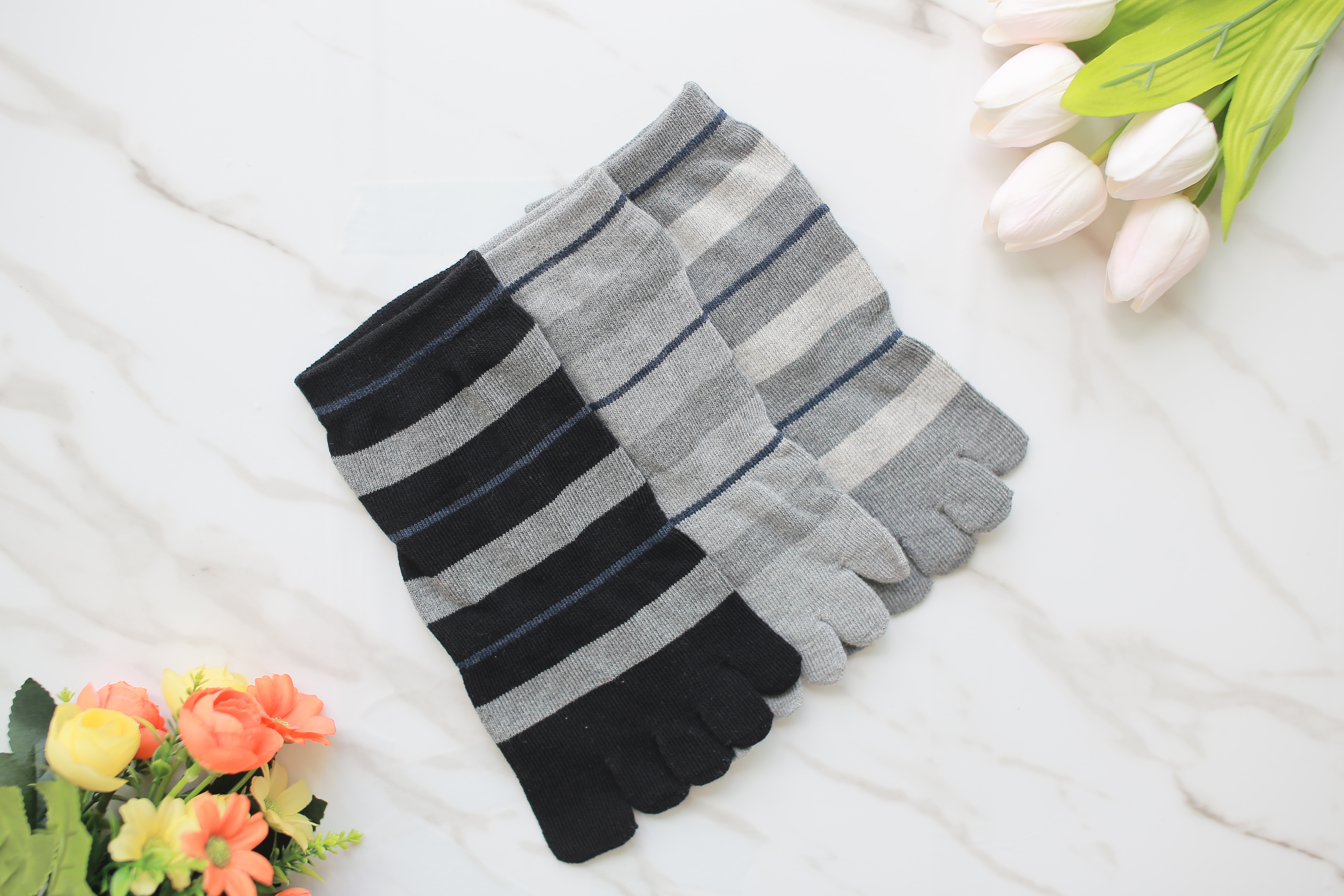 [대량구매] 남자 단목 면 발가락양말 30켤레/50켤레 - 상품 이미지