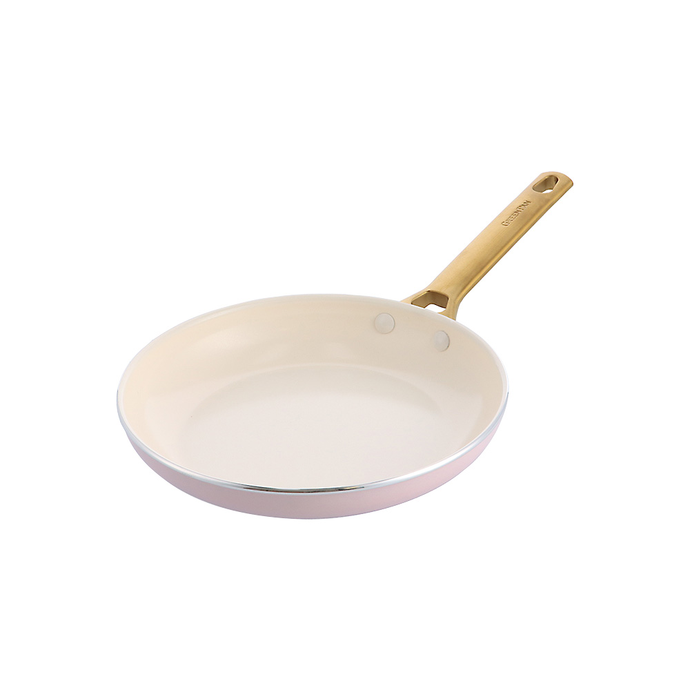 그린팬 파도바 세라믹 논스틱 코팅 인덕션 건강 골드톤 스텐 핸들 프라이팬 24cm, 블러쉬핑크