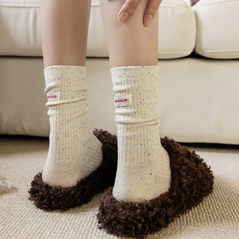 허니컬러 라벨 레터링 무압박 골지 보카시 양말 삭스