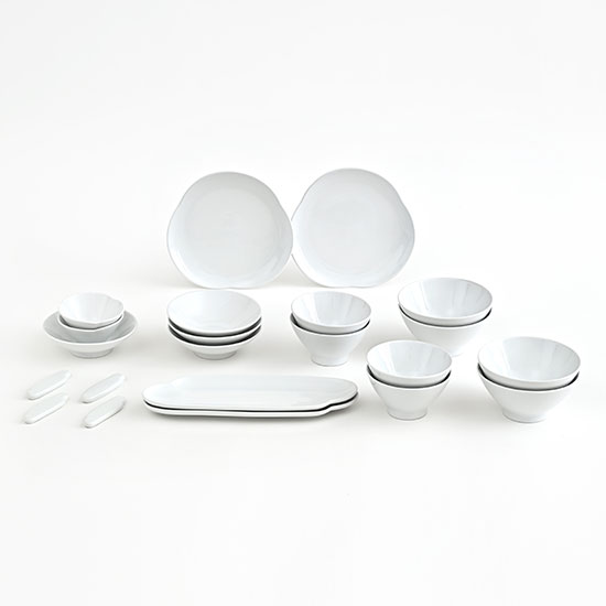 에라토 구름 국산 화이트 도자기 4인 22P 그릇세트