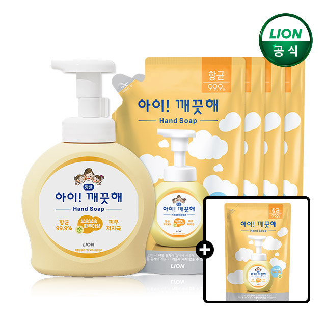 아이깨끗해 핸드워시 490ml 본품+450ml 리필 4개+100ml 리필 - 상품 이미지