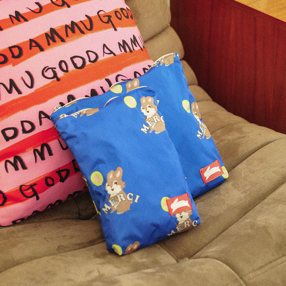 오우아스튜디오 어린이집 방수 파우치 준비물 가방 더비핑크 2종 세트