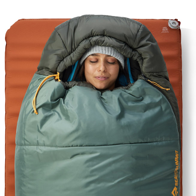 씨투써밋 퍼수트 와이드 사각 자충 에어 매트 LG, 5cm, 선셋오렌지