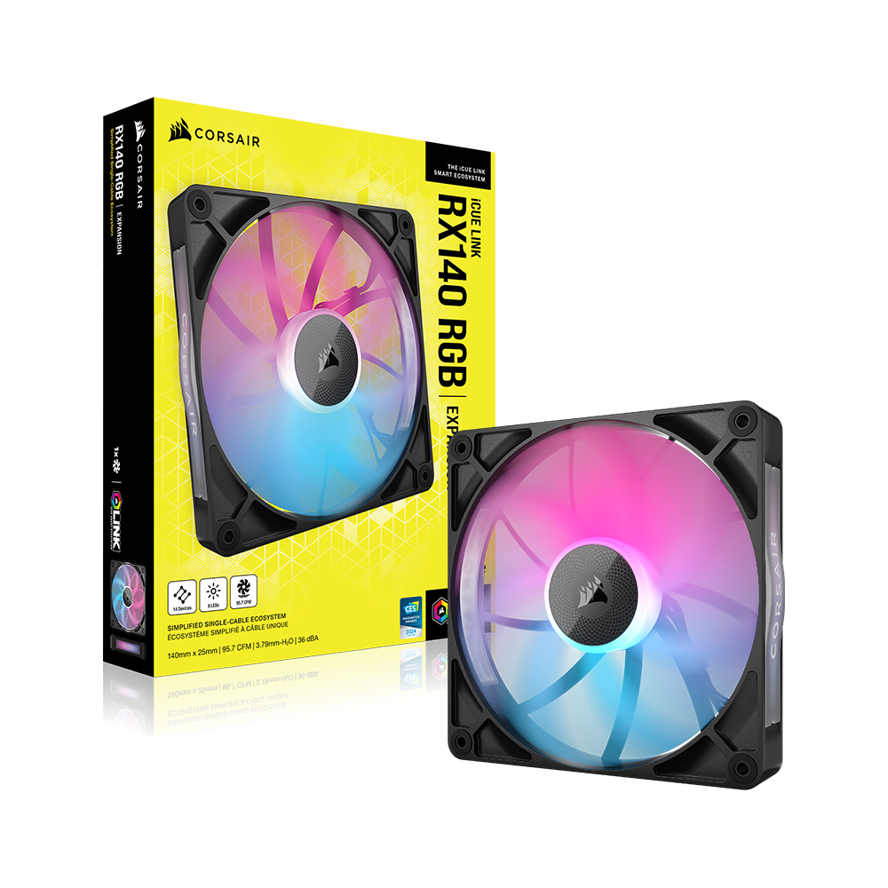커세어 iCUE LINK RX140 RGB Expansion Fan 블랙, 1팩