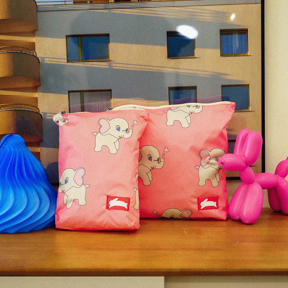 오우아스튜디오 어린이집 방수 파우치 준비물 가방 럭키그레이 2종 세트