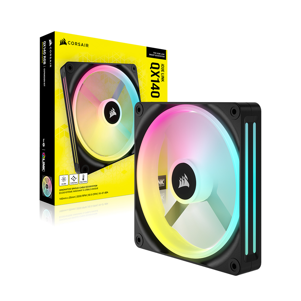 커세어 iCUE LINK QX140 RGB Expansion Kit 블랙, 1팩