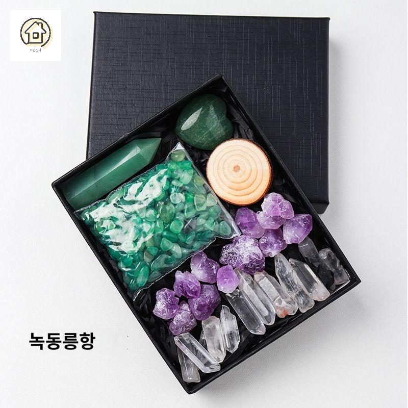 자갈 크리스탈 선물 오팔 자수정 세트 컬렉션 원예 - 상품 이미지
