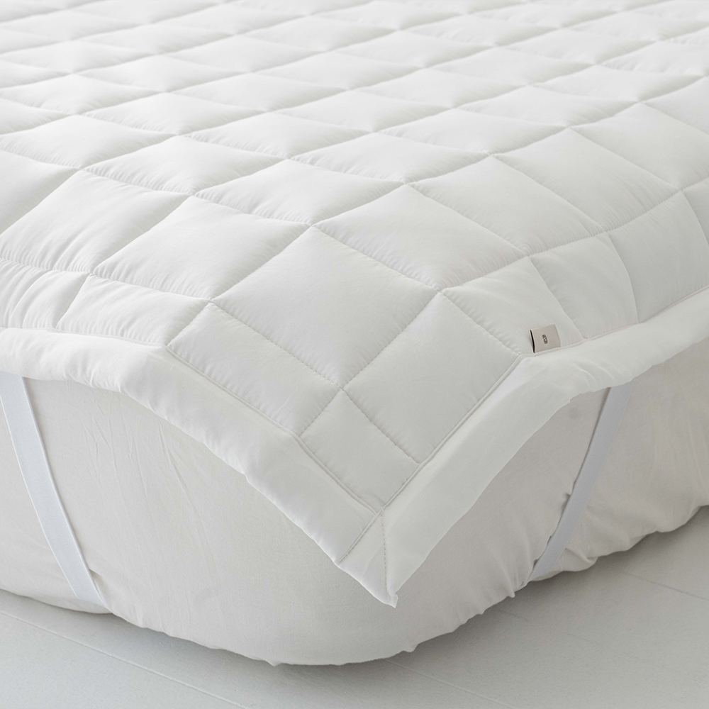 송화침장 알러지케어 먼지없는 논슬립 고정밴드 무지 침대패드