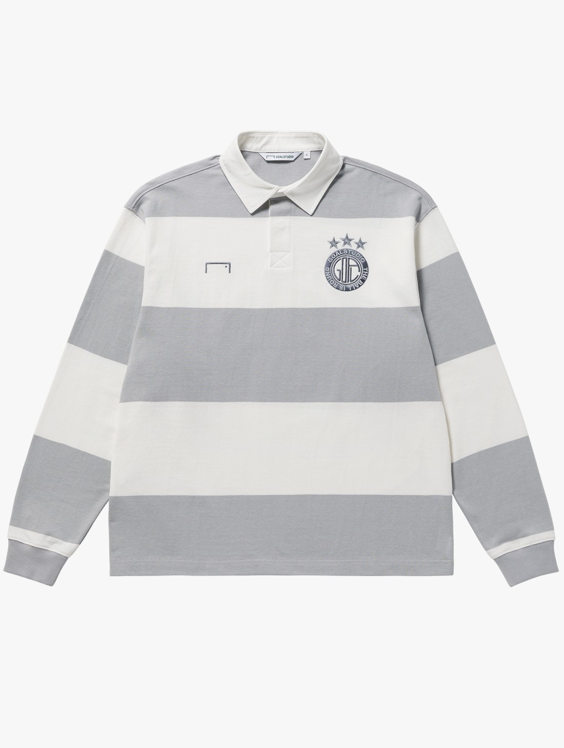FC STRIPE LONG SLEEVE POLO SHIRT-LIGHT GREY - 상품 이미지