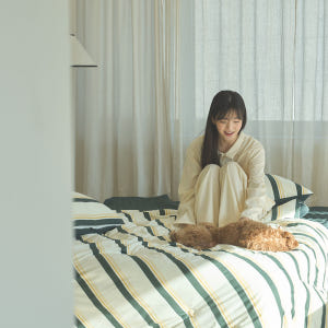 아르지오 빈티지 스트라이프 기숙사 차렵이불세트 퀸 킹 이불 라지킹 패드+... 솔직 후기 | 실제 배치 사진 포함 - 상품 이미지 2