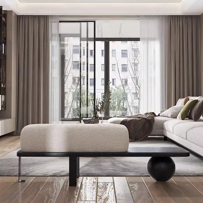 거실 카페 미니멀 볼 디자인 벤치의자 60cm