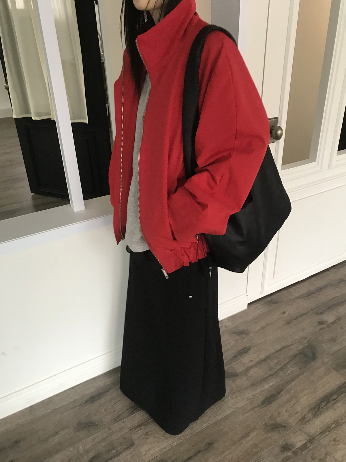 [미엔느] sleek jersey maxi skirt / 슬릭 져지 맥시 스커트 (2col) 상세 이미지 5