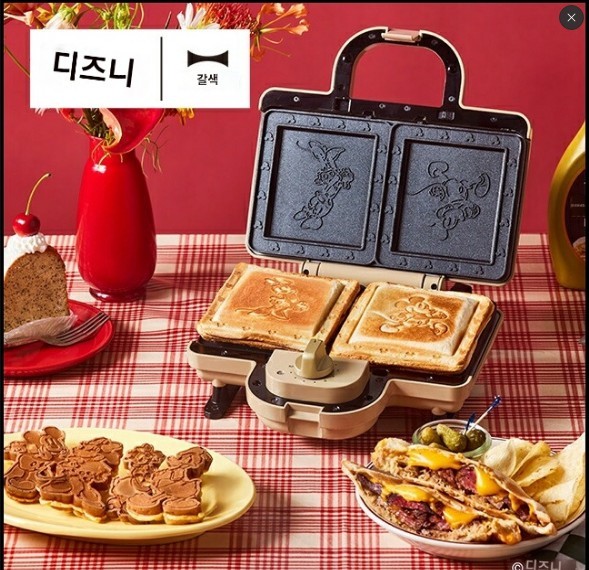 브루노 BRUNO 디즈니 핫 샌드 샌드위치 메이커 더블 BOE136-BE 베이지