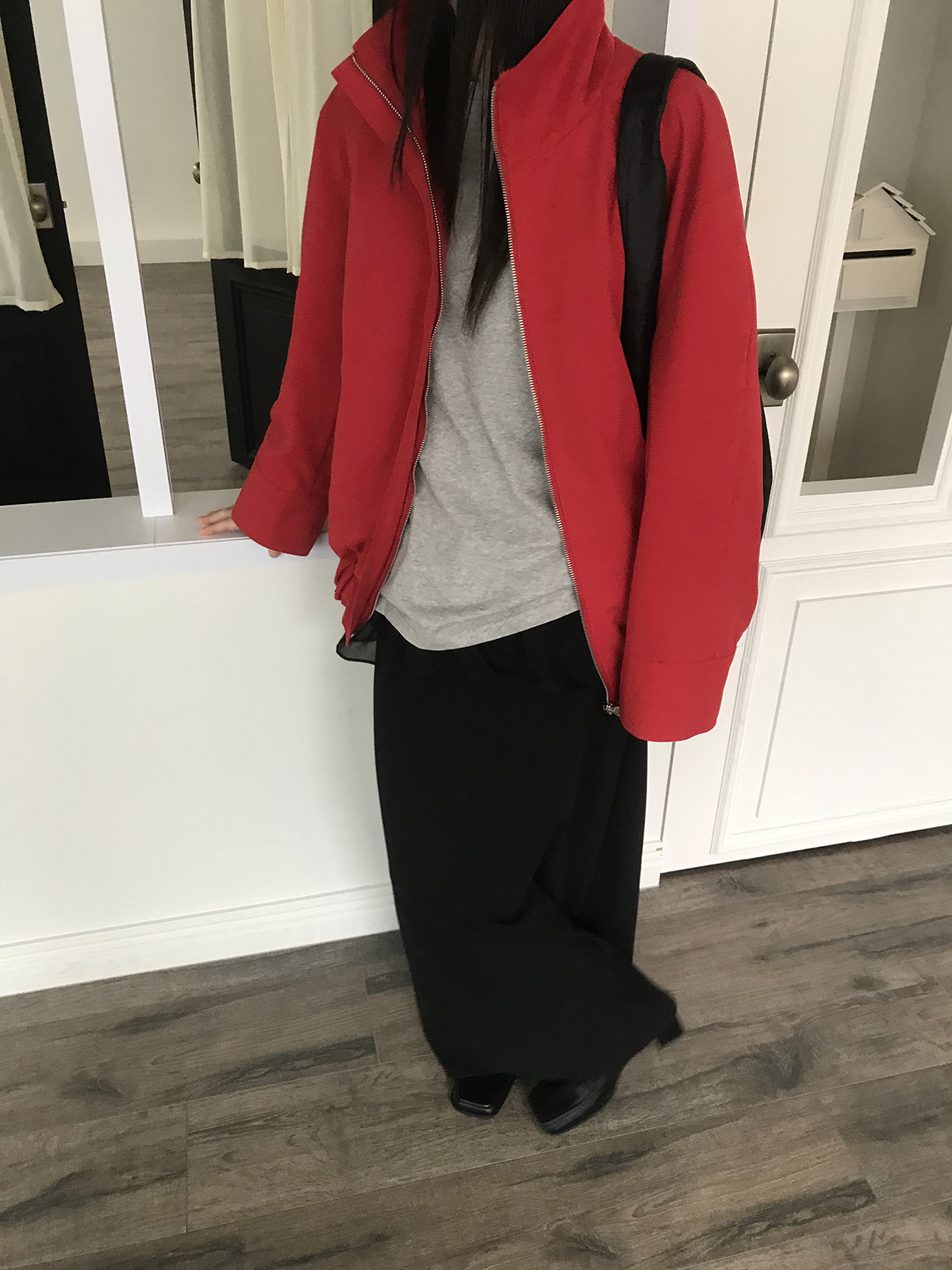 [미엔느] sleek jersey maxi skirt / 슬릭 져지 맥시 스커트 (2col) 상세 이미지 4