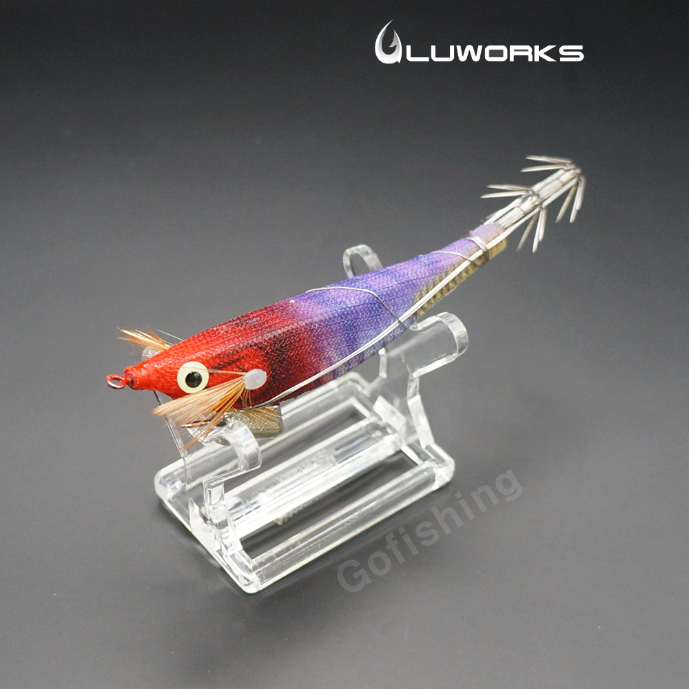 루웍스 퍼플이네 삼봉 에기 심해 갑오징어 한치 오모리그 슷테 LWE-14 퍼플 전갱이, 9.8cm - 메인 이미지