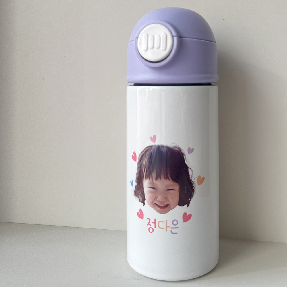 사진 이름 각인 어린이 빨대 텀블러 키즈 유아 어린이집 - 상세 이미지 3