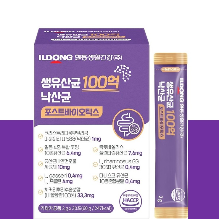 인투헬스 일동생활건강 낙산균 포스트바이오틱스 100억 생유산균 락토바실러스 30포 1박스 - 메인 이미지