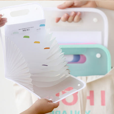 아코디언 파일백 A4 서류 문서 학습지 테블릿 학교 학원 시험지 정리