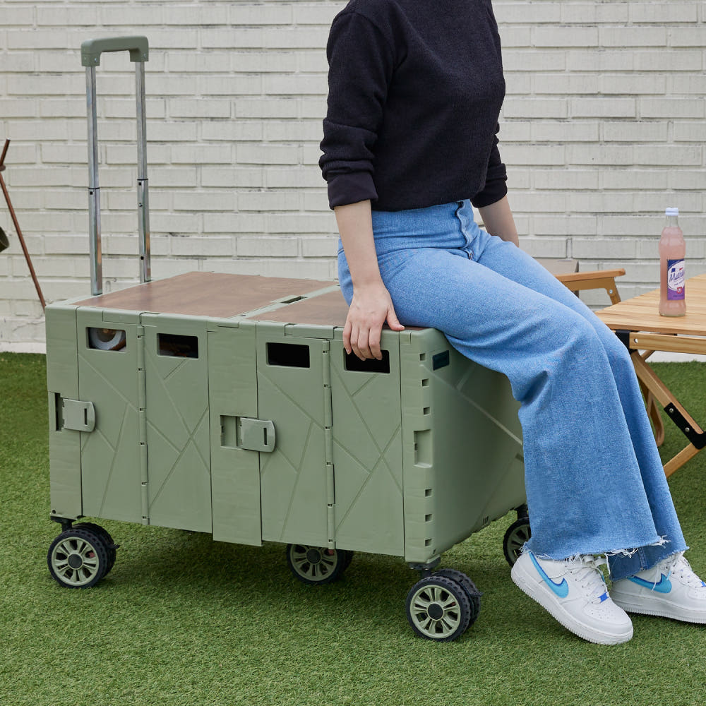 코드리빙 컨버티블 웨건형 2세대 카트 광폭휠 풋브레이크 테이블 상판포함