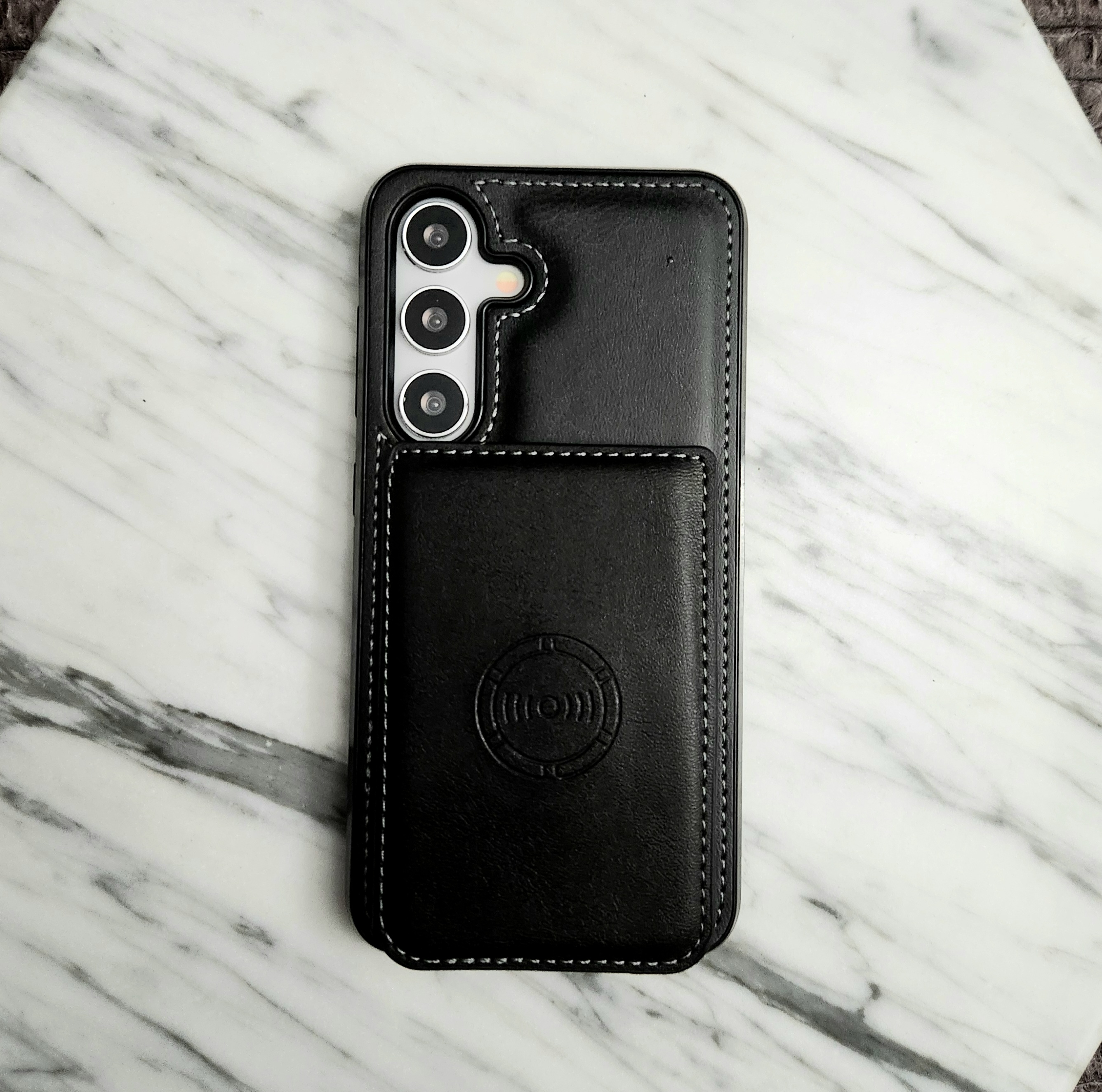 카드 케이스 지갑 가죽 범퍼 블랙, 갤럭시S24플러스