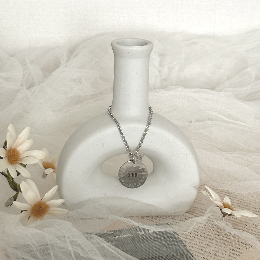 미아방지 목걸이 써지컬스틸 이름 양면각인 아기 유아 아동 어린이 실버 이니셜 어린이집준비물