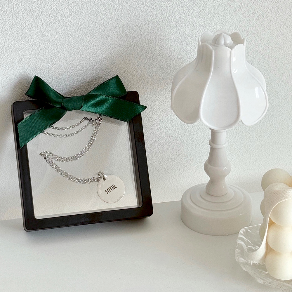 미아방지 목걸이 써지컬스틸 이름 양면각인 아기 유아 아동 어린이 실버 이니셜 어린이집준비물