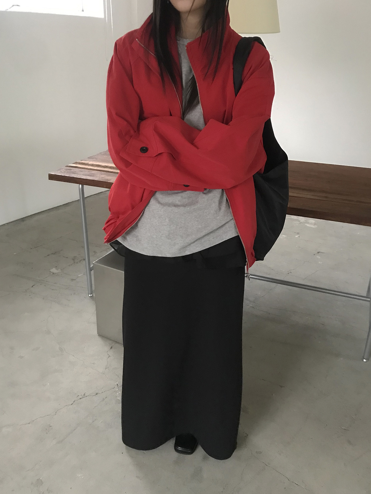 [미엔느] sleek jersey maxi skirt / 슬릭 져지 맥시 스커트 (2col) 상세 이미지 13