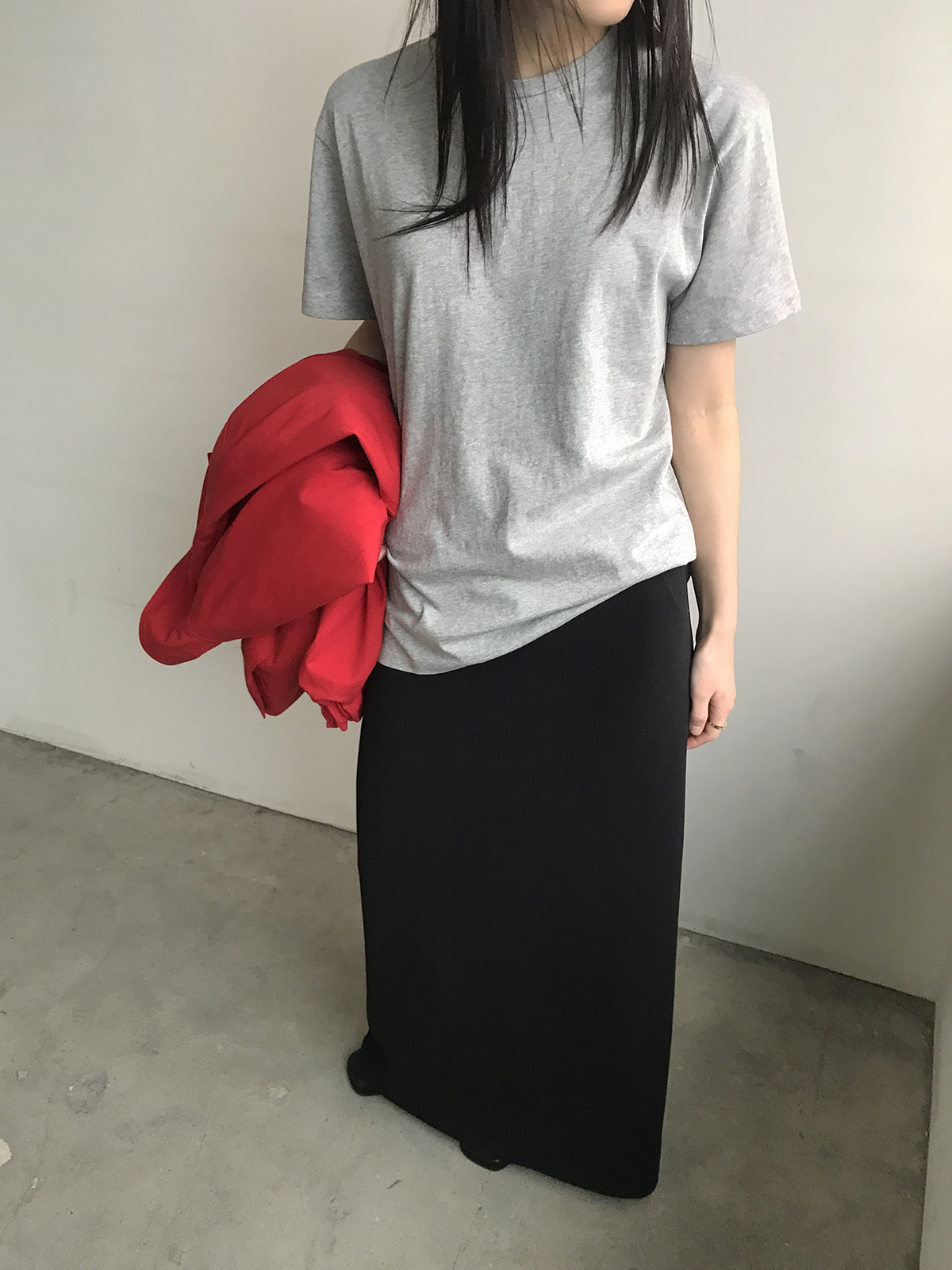 [미엔느] sleek jersey maxi skirt / 슬릭 져지 맥시 스커트 (2col) 상세 이미지 22