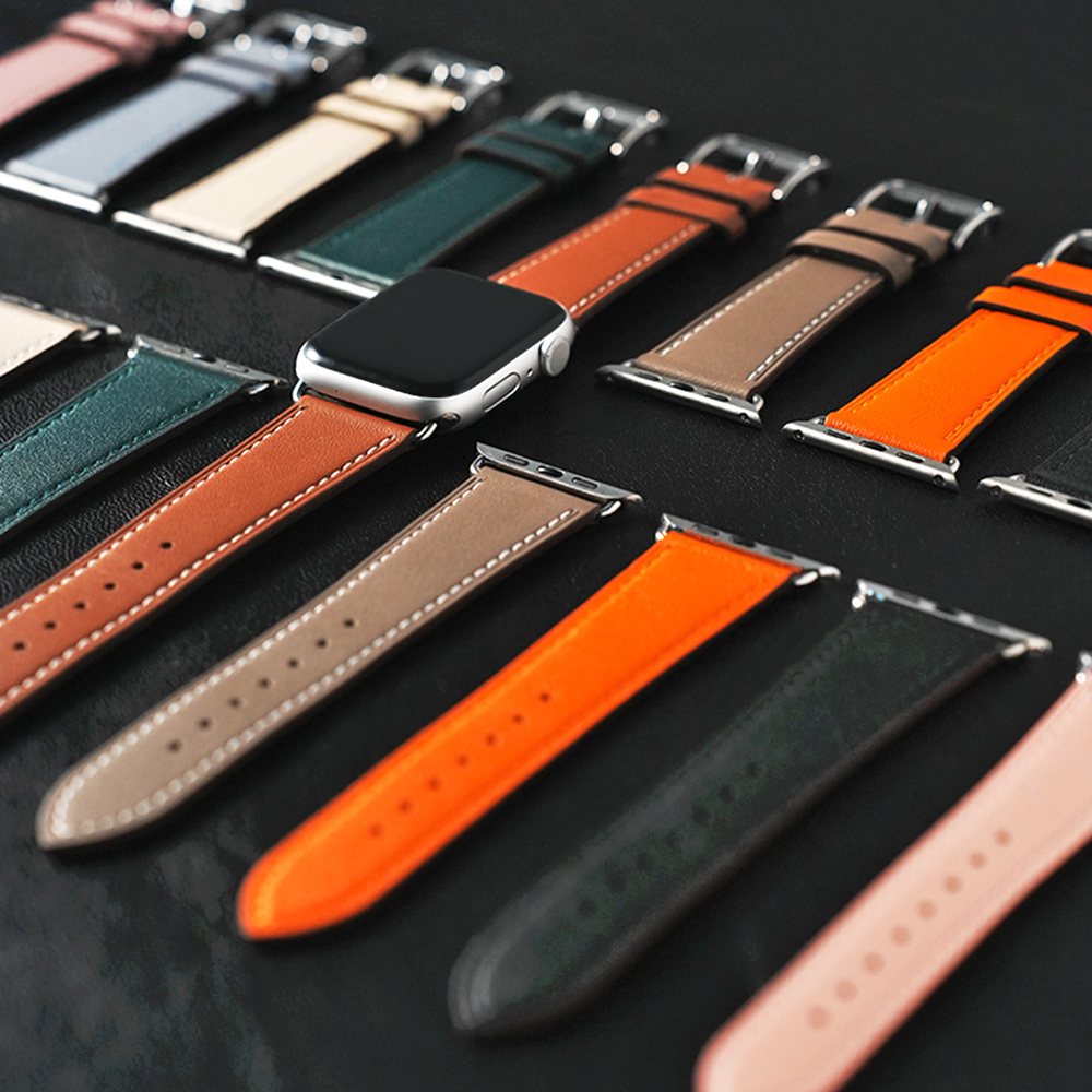 TXLX 애플워치 싱글투어 천연 가죽 스트랩 레더 밴드 시계줄 10 9 8 7 6 울트라 SE 2