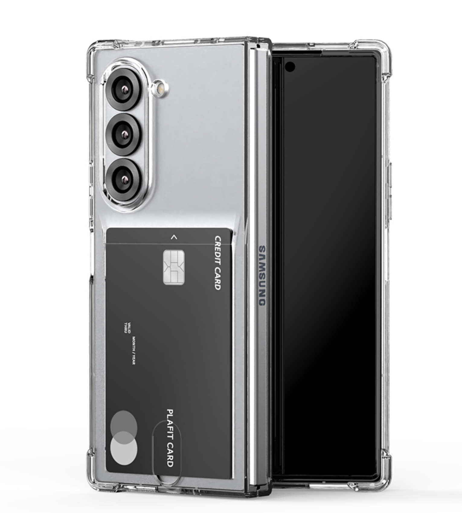 갤럭시 Z폴드 케이스 카드 수납 방탄 크리스탈 투명, 갤럭시Z 폴드6 - 상세 이미지 2