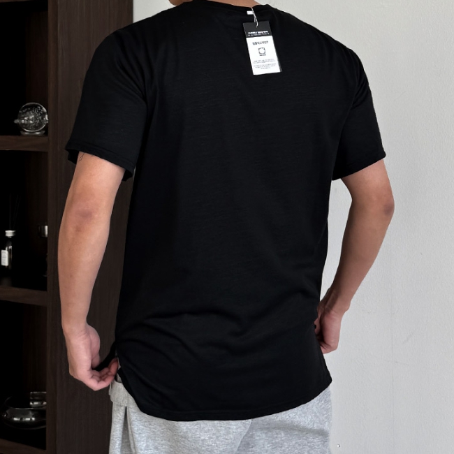 1+1 남자 만르 박스 오버핏 텐타워싱 10CM 옆트임 레이어드 반팔티 - 상세 이미지 5