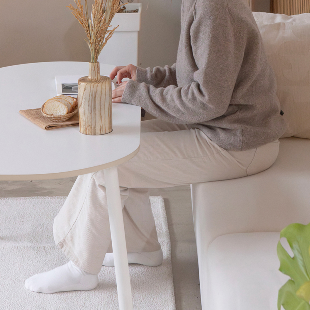 국산 높은 소파테이블 원형 거실 테이블 커피 탁자 낮은 식탁 타원형 1200 철제다리