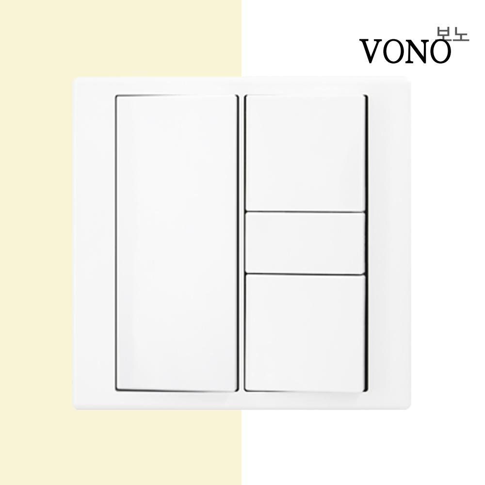 베코 보노 스위치 화이트 정사각4구(1+3) 전기 전등 스위치 커버 거실 VONO - 메인 이미지