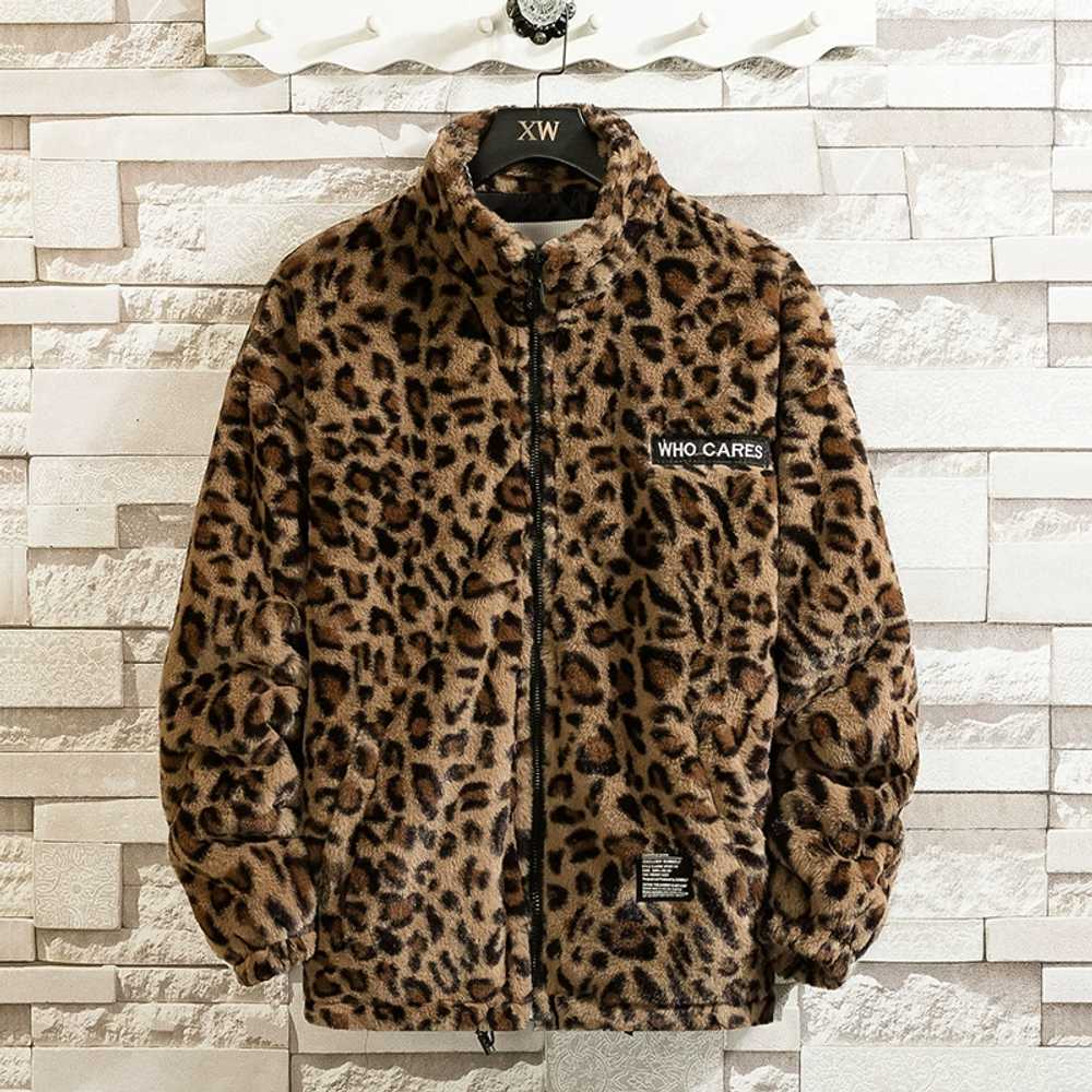 뽀글이자켓 초빅사이즈 -5XL 레오파드점퍼 남녀공용 - 상품 이미지