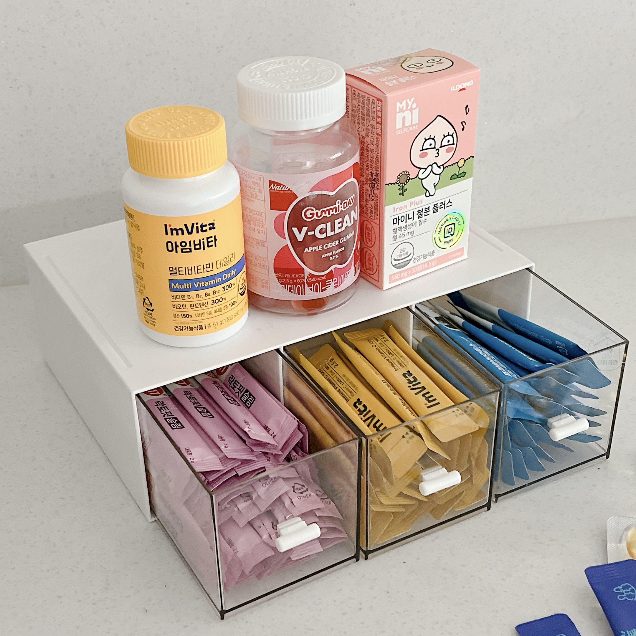 영양제 정리함 수납함 보관함 미니 서랍함 3구 제품 이미지