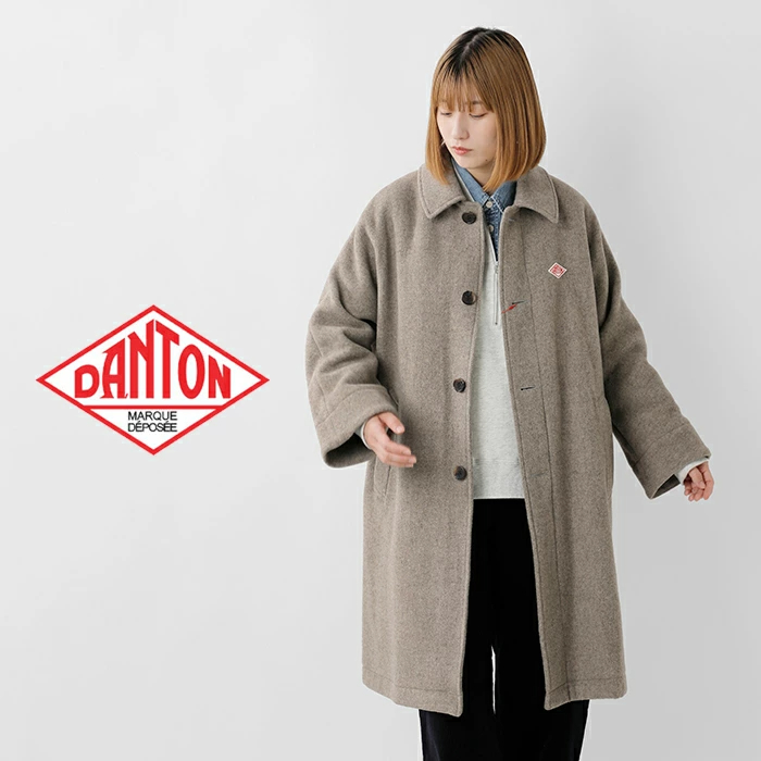 단톤 DANTON 여성 울 라이트 파일 가오리핏 롱 코트 4컬러 - 상품 이미지