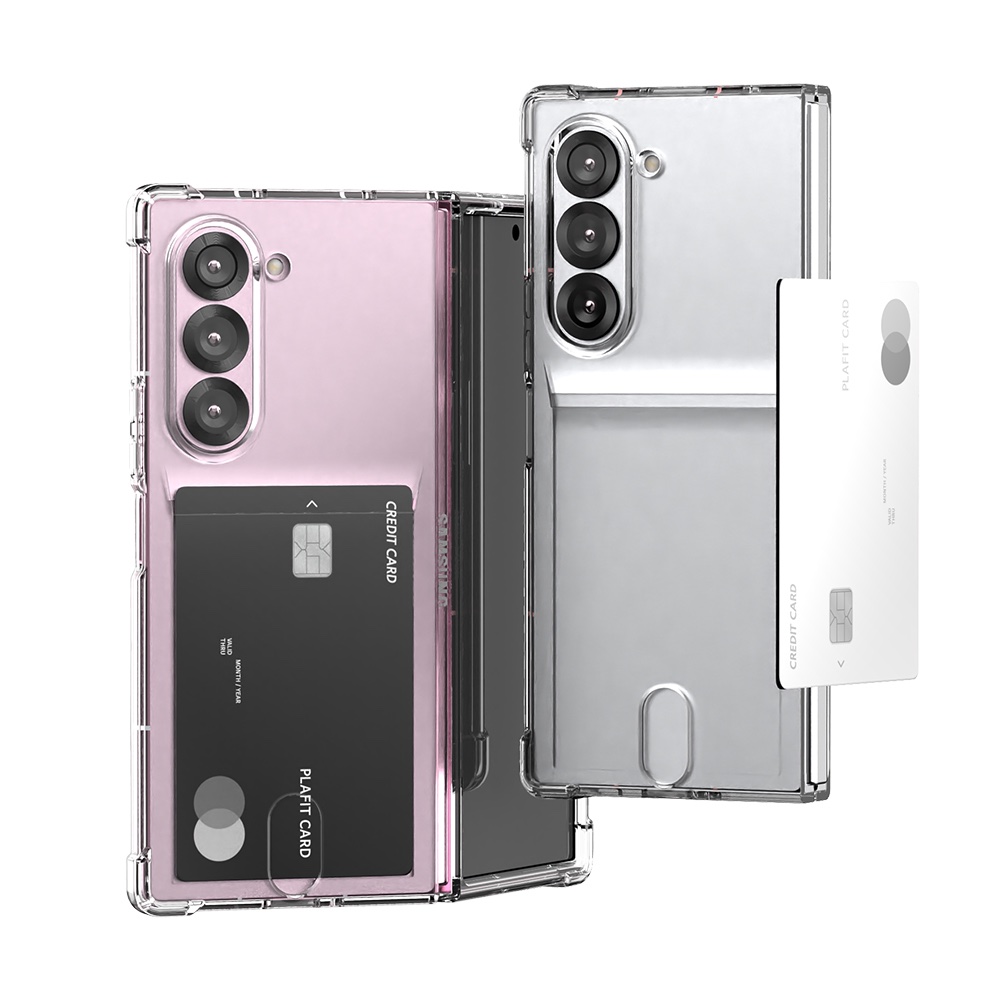 갤럭시 Z폴드 케이스 카드 수납 방탄 크리스탈 투명, 갤럭시Z 폴드6 - 상품 이미지