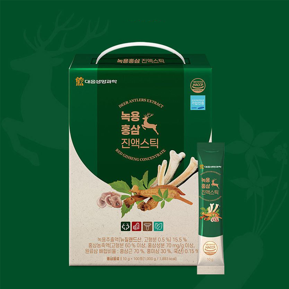 녹용 홍삼 진액스틱 100포 6년근 피로개선 100일분
