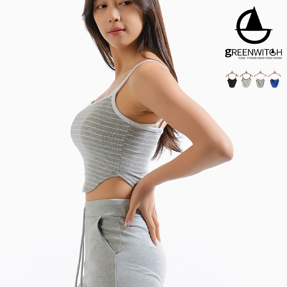 그리니치 브라탑위에 레이어드 크롭나시 요가복 - 상세 이미지 3