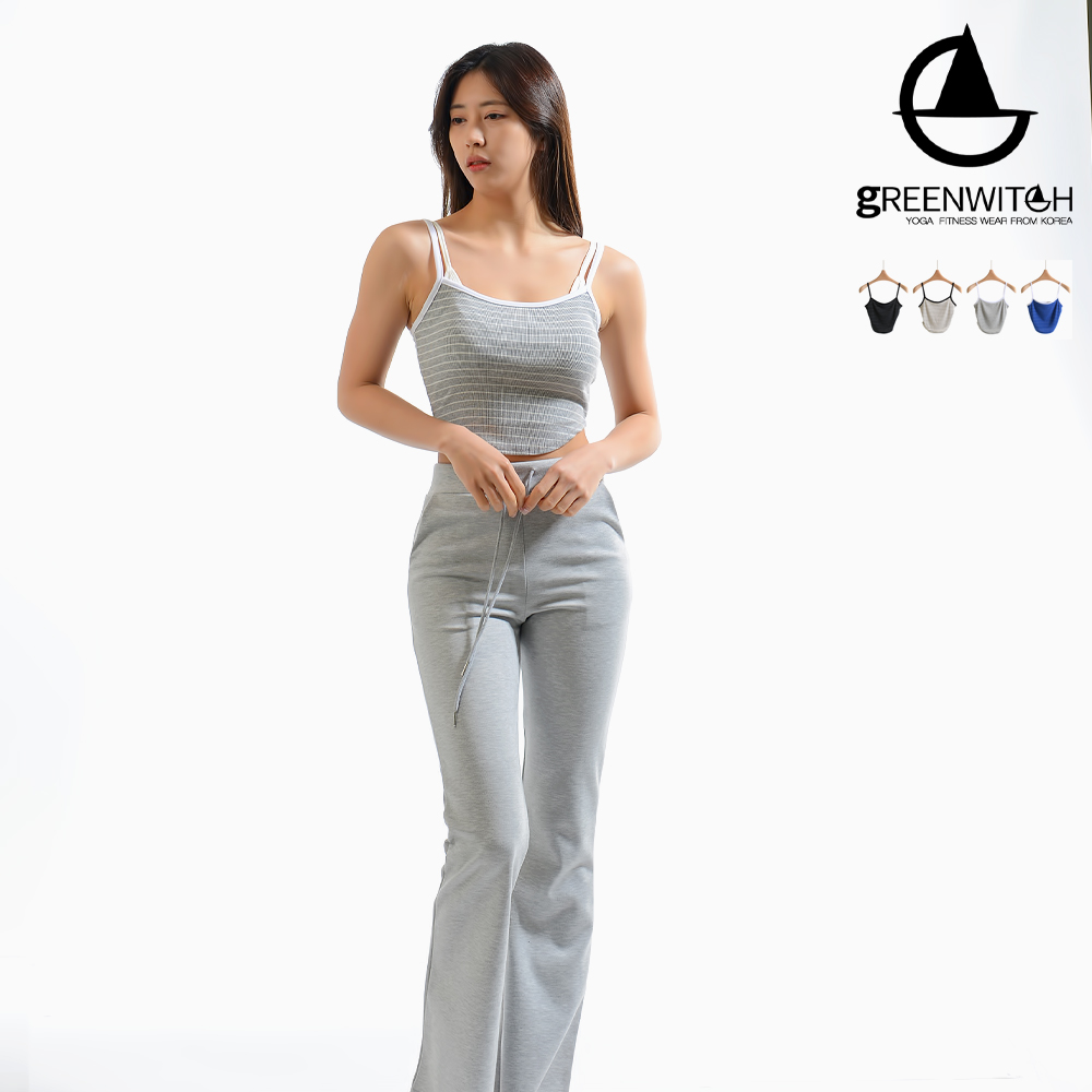 그리니치 브라탑위에 레이어드 크롭나시 요가복 이미지 7