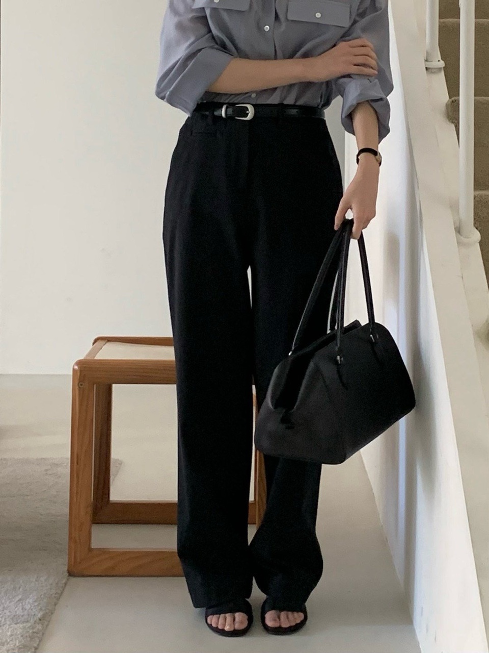 베르가못 노튼 팬츠 노턱 코튼 일자 베이직 바지 (2 color) 상세 이미지 3