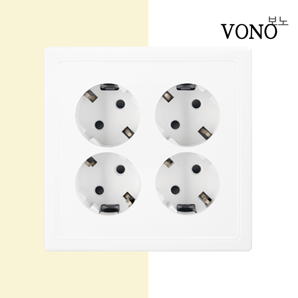 베코 보노 콘센트 화이트 4구 콘센트 커버 교체 벽 매립 VONO - 메인 이미지